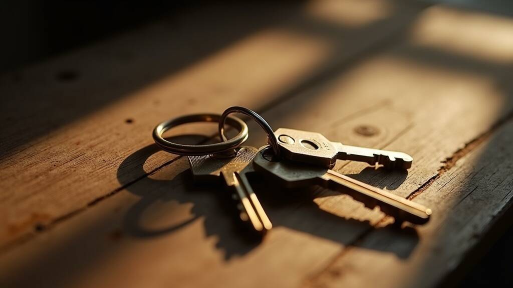 Apartment keys symbolizing home